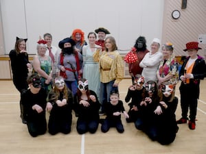 Some of the KADOS cast members rehearsing for their pantomime