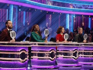 Strictly Come Dancing judges Craig Revel Horwood, Motsi Mabuse, Shirley Ballas and Anton Du Beke holding their score paddles