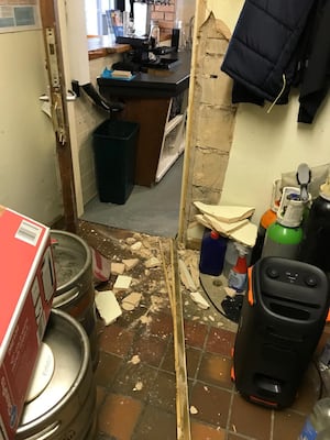 Damage inside Newport Cricket Club's clubhouse after the site was burgled. Picture: Newport Cricket Club. 