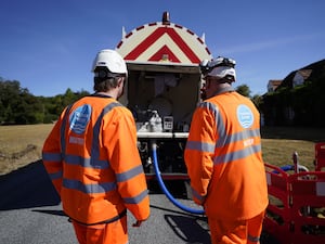 Thames Water workers delivering temporary water supplies