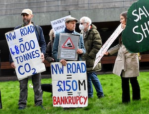 Protestors have criticised the carbon impact of the road. Photo: Tim Thursfield