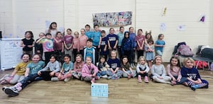 Youngsters at the fundraising dance-a-thon in Builth Wells