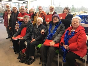 The Bracken Trust Singers also sang at Tesco's in Llandrindod Wells for the shoppers