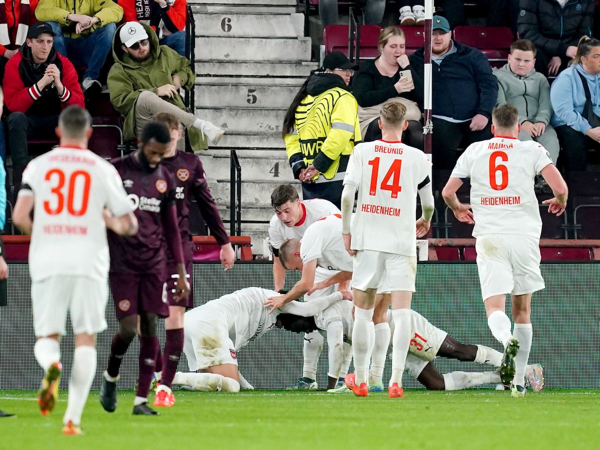 Hearts’ unbeaten Conference League run comes to end after defeat to Heidenheim