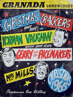 The programme for the Christmas Crackers show at the Granada.