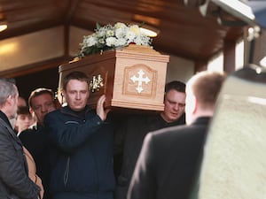 The coffin of Kacper Dudek is taken from St Patrick’s Church