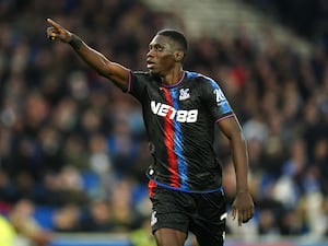 Ismaila Sarr celebrates scoring Palace’s third goal