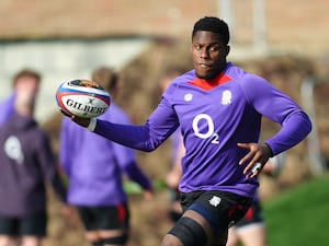 Maro Itoje during England training at Bagshot