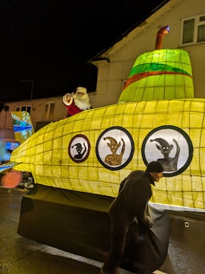 Santa on a yellow submarine. Photo: Juliet Shone