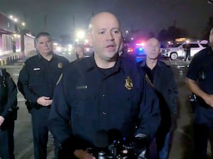 Assistant police chief Luis Menendez-Sierra speaks during a news conference in Houston