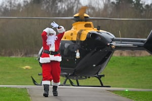 RAF Shawbury arranged for Santa to visit the PRH in a helicopter