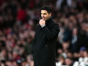 Mikel Arteta looks thoughtful on the touchline