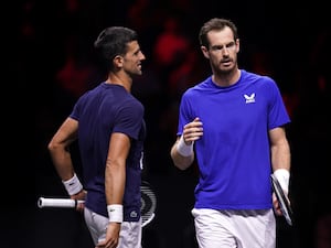 Novak Djokovic and Andy Murray in action