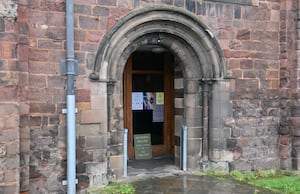 Shrewsbury Abbey was broken into via the door at the side of the building which runs parallel to Abbey Foregate