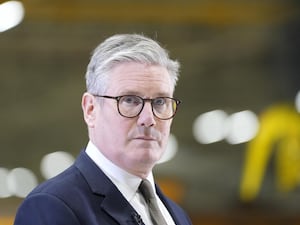 Prime Minister Sir Keir Starmer during a visit to Airbus in Broughton, Flintshire.