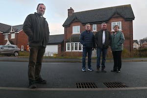 Residents in Hadnall. Some have had water coming up through their sink and toilet. With Rev Cawthorne