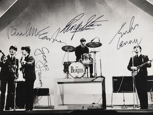 Beatles portrait by Dezo Hoffman, signed by the 'Fab Four' for their 1964 Australian tour promoter (RR Auction/PA)