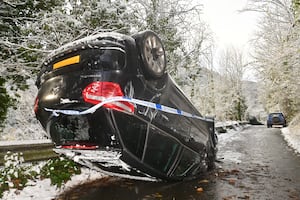 The car that ended up on its roof. 