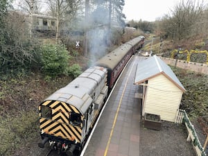 The Class 08 diesel locomotive at Telford Steam Railway's Gronk Winter Running Day event. Picture: Telford Steam Railway