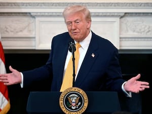 Donald Trump at a lectern