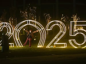 2025 spelled out in lights