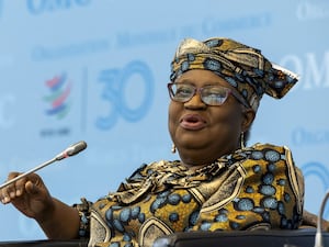 Ngozi Okonjo-Iweala gestures while speaking