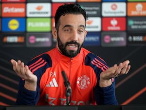 Manchester United manager Ruben Amorim during a press conference