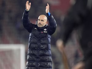 Enzo Maresca claps the Chelsea fans