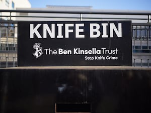 A knife bin outside Chelmsford Crown Court in Esse