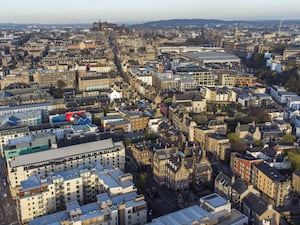 An aerial view of Edinburgh city centre