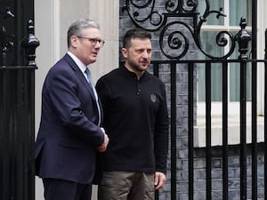 Ukrainian president Volodymyr Zelensky (right) with Prime Minister Sir Keir Starmer in Downing Street