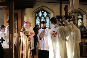 The Rev Mark Davies opening the Holy Year.