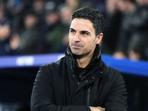 Mikel Arteta on the touchline