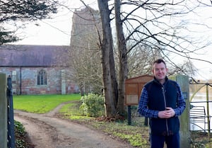 Stuart Anderson outside one of the churches on the list in South Shropshire