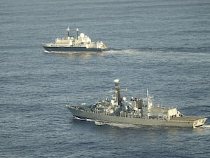 HMS Somerset flanking Russian ship Yantar near UK waters