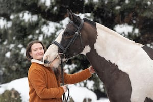 Fiona with her beloved equine, Oliver, whom she's owned for 12 years.