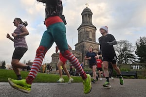 There was lots of green, red and white as runners dressed for the festive occasion