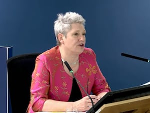 Dame Kate Bingham giving evidence to the Covid-19 inquiry