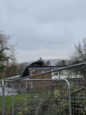 Damage to the roof at Ysgol Y Waun in Chirk