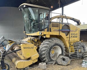 The New Holland FX58 forage harvester.