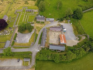 An aerial shot of Strata Florida