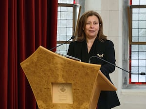 Palestinian ambassador to Ireland Dr Jilan Wahba Abdalmajid speaking during her visit to the University of Galway