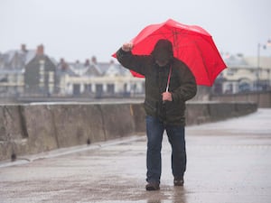 Man with umbrella