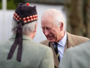 The King during a visit to the Gordon Highlanders Museum in Aberdeen