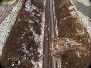 The landslip at Gobowen. Picture: Network Rail