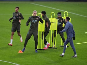 Erling Haaland takes part in a training session