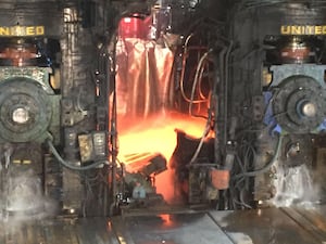 The hot rolled mill at Port Talbot steelworks