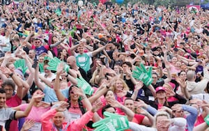 Crowds take part in Race for Life.