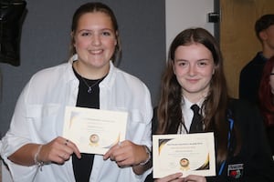 
Abigale Picken and Ellee Rowe Vines with their nomination certificates