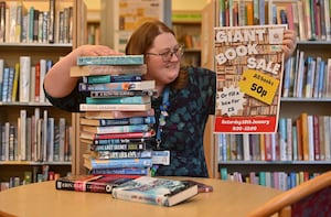 Market Drayton library is hosting a giant library book sale on Saturday, January 18 Pictured is librarian: Catherine Westwood.